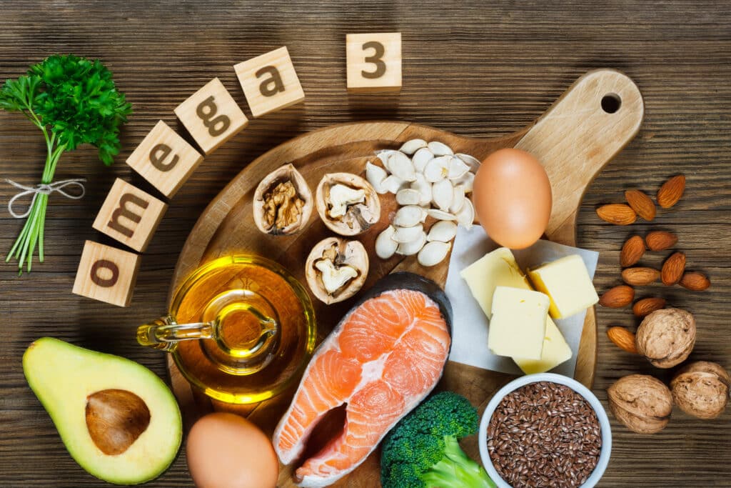 Nutrition-Mood Connection - Healthy Foods for Mental Wellness. Foods rich in omega-3 fatty acids, including salmon, walnuts, and flaxseeds