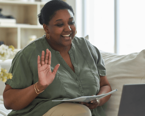 Adult in virtual consultation for online insomnia treatment with psychiatrist