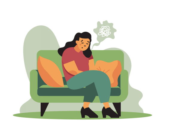 Adult woman in virtual consultation for anxiety treatments